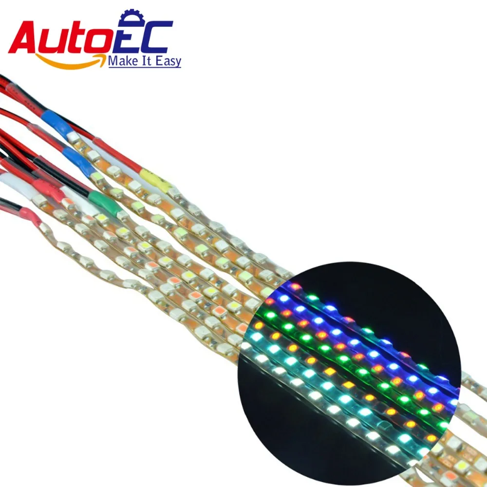 

AutoEC 100pcsWholesale 60CM 3528 Waterproof RGB SMD LED Strip Light w/ir Remote Controll Flexible Chasing LED Light #LO62
