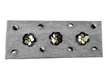

P172187 2018 newest fashion block color pearls and sequin flower hair headband