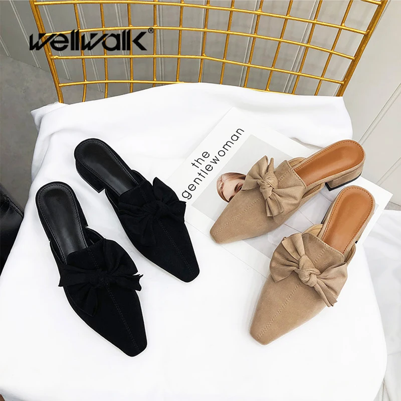

Low heel Slippers Dress Woman Shoes Designer Slides Shoes Fashion Mules Women Brand Slippers Female Mules Square Toe