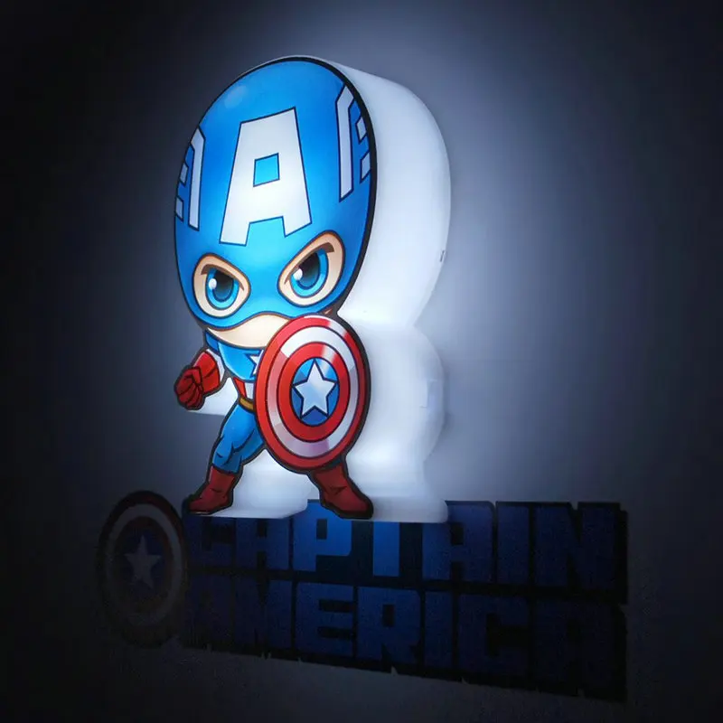 

Marvel Action Figure The Avengers Wall Night Light Lustre Captain America Hulk Thor Iron Man Lights Luki LED Kids Wall Lamp