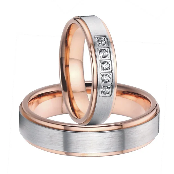 2015 beautiful rose gold color titanium steel wedding bands promise rings sets for him and her - Wedding Rings Set For Him And Her 2015 beautiful rose gold color titanium steel wedding bands promise rings sets for him and her - Wedding Rings Set For Him And Her