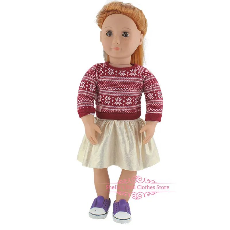 Модная детская одежда Модная Джинсовая юбка для 18-дюймовой куклы американская девушка одежда(обувь в комплект не входит - Цвет: 04