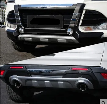 

High Quality ABS CHROME CAR FRONT+REAR BUMPERS PROTECTOR GUARD SKID PLATE FIT FOR FORD KUGA 2013 2014 2015 2016