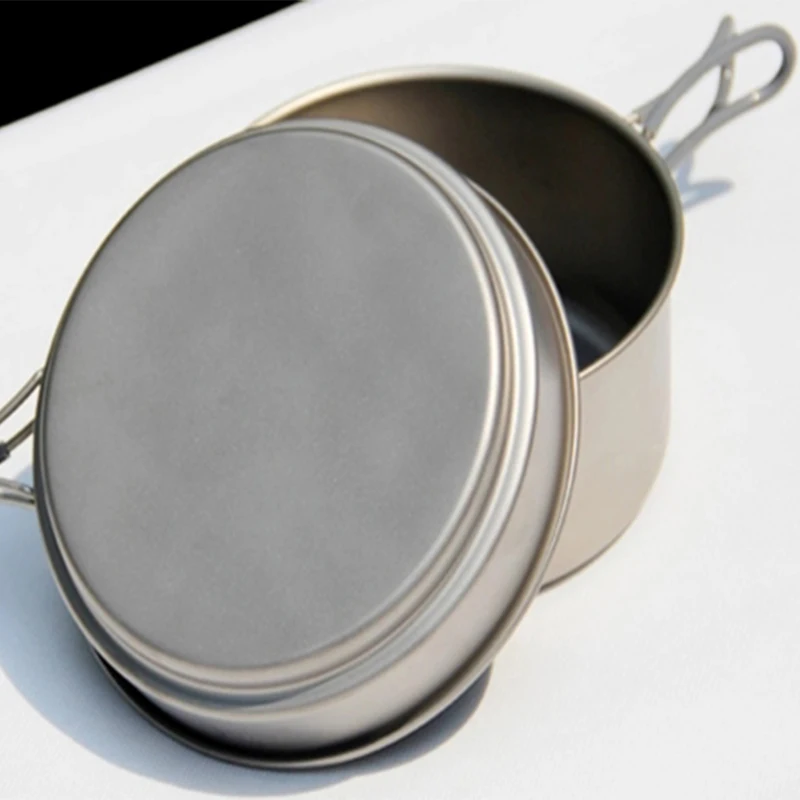 Keith camping Utensilios de cocina titanio Utensilios de cocina pan medio y sartén para camping traving Caza senderismo Camp Cook set kp6016