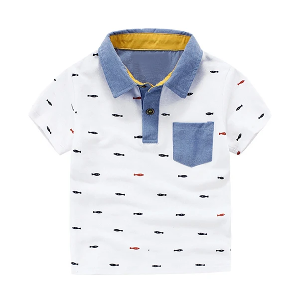 YILAKU рубашка для мальчика футболки для мальчиков polos meninos футболки мальчик детские футболки детская одежда CG072 - Цвет: fish