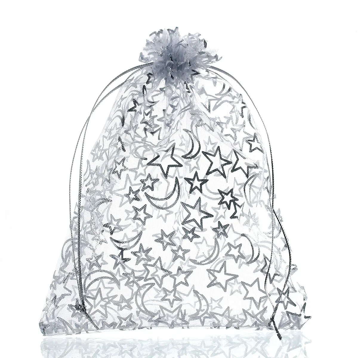 40 шт звезда луна белая органза сумки для упаковки ювелирных изделий Свадебные украшения для вечеринки подарочные пакеты подарочные ювелирные изделия