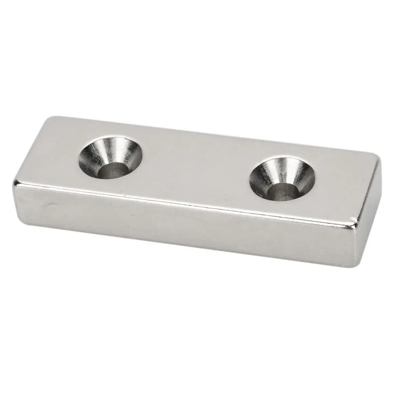 60*20*10mm NdFeB Dual Hole Silverin Materials from