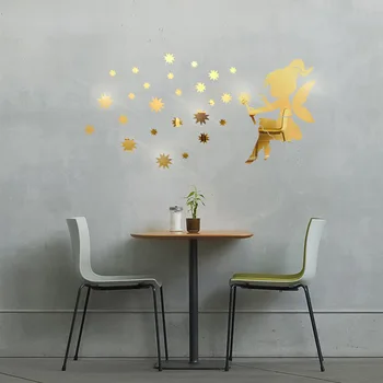 

Mirror stereoscopic wall sticker wedding room new house decoration wallpaper fairy fairy blowing children's room sticker