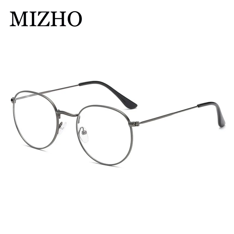 MIZHO 3447 металлические круглые компьютерные очки ясные анти-радиационные мужские лучи радиационные очки Gamin очки анти-голубые легкие очки для женщин