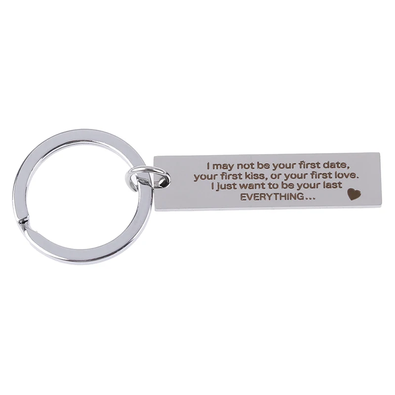 

HWetR Keychain Gifts I May Not Be Your First Date Stainless Steel Engraved Key Ring