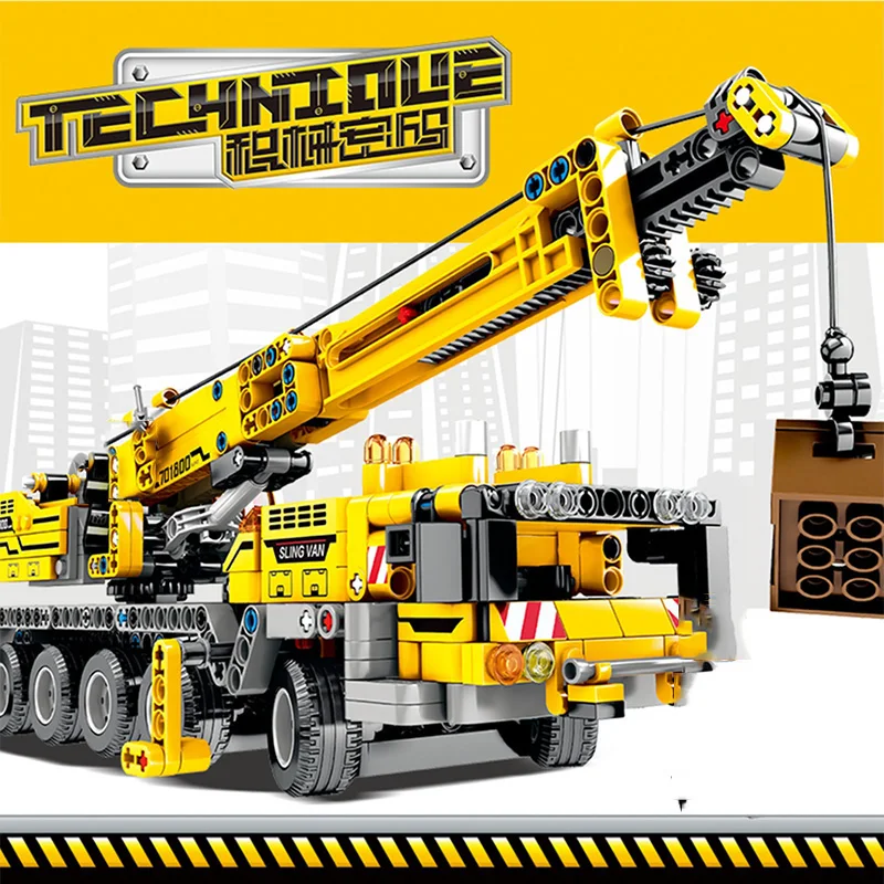 Pаспродажа 665 шт. Technic Engineering подъемный кран строительные блоки совместимы с Legoed Technic enlamten City Bricks игрушки для детей
