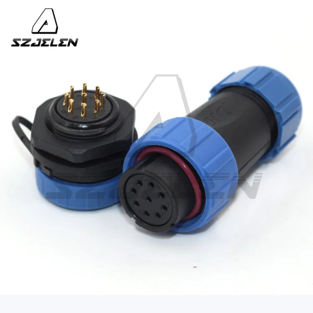 SP21 type waterproof power connector 9Pin IP68 cable connector Plug and