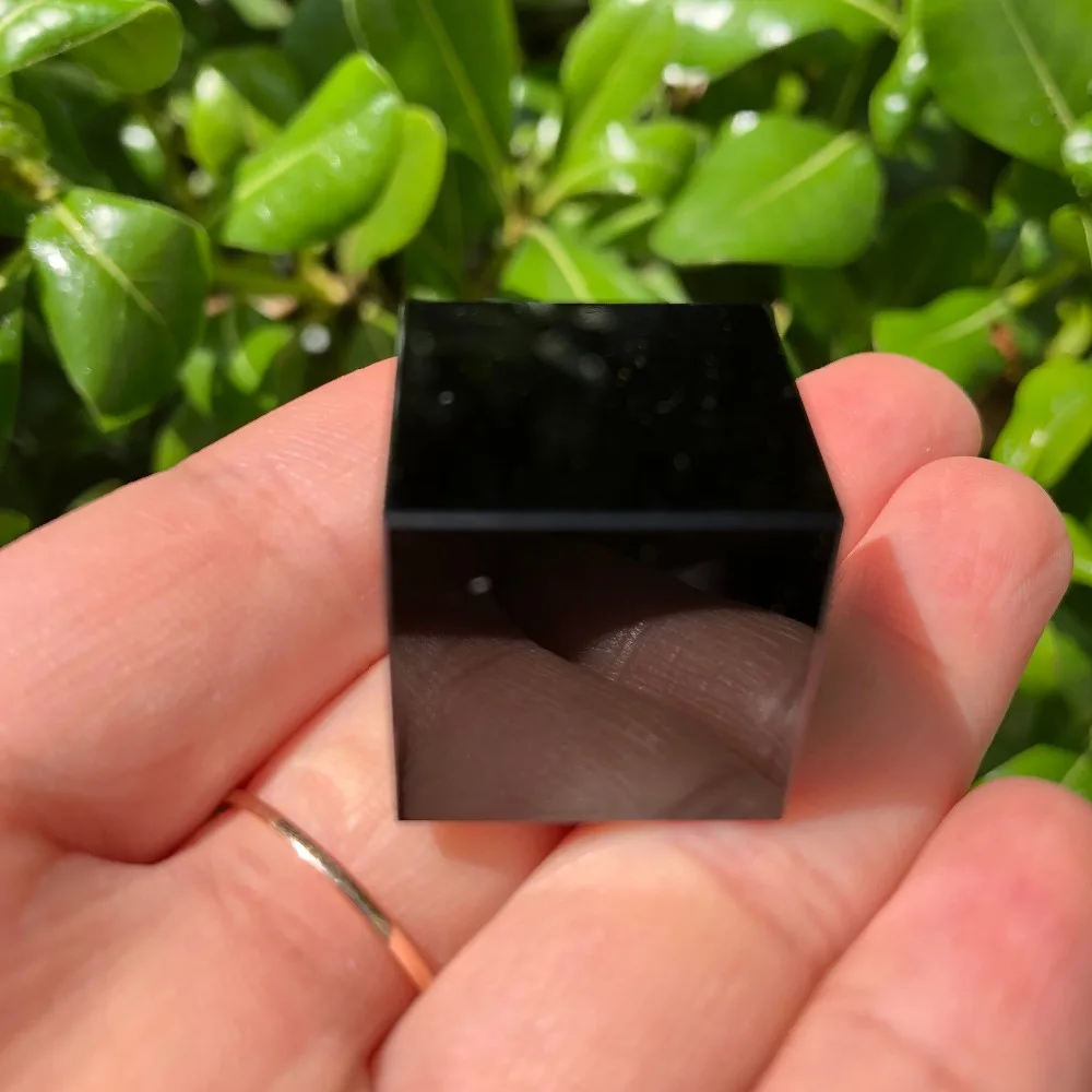 20 мм натуральный черный обсидиан Кварцевый Кристалл Куб Кристалл Камень Полированный образцы минералов Целебный Камень домашний декор