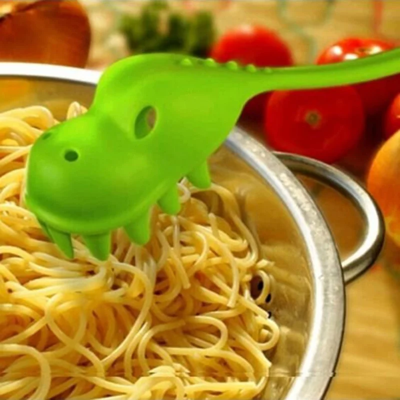 

Pasta Noodles Server Fork Cute Dinosaur Shape Spaghetti Spoon Kitchen Utensils Silicone Noodles Vermicelli Scoop Cooking Tool