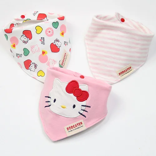 BORGATEN Brand HelloKitty Cartoon Cute Baby Boy and Girl Bibs Newborn Accessories Cotton Stuff Feeding Things Burp Cloth Bandana BORGATEN Brand HelloKitty Cartoon Cute Baby Boy and Girl Bibs Newborn Accessories Cotton Stuff Feeding Things Burp Cloth Bandana