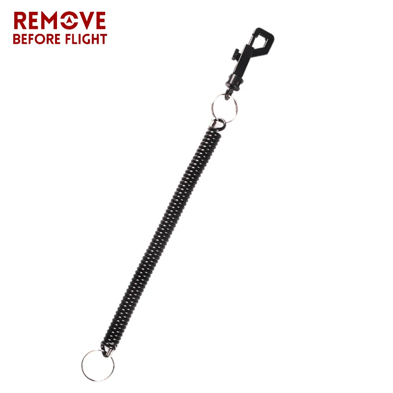 

Black Flexible Theftproof Spring Coil Cord Stretch Tether Safety Keychain Ring Fishing and Boating Kayak Secure Pliers Lanyard