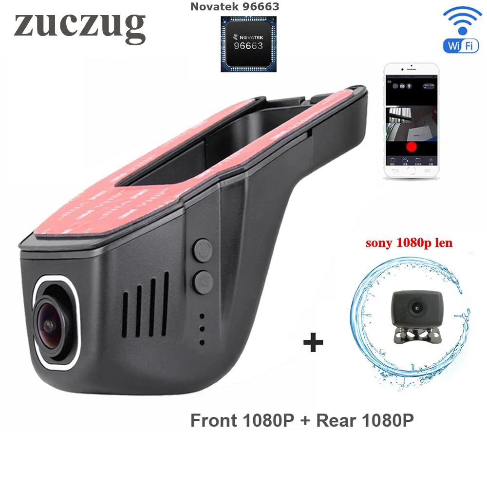 Novatek 96663 Wifi Автомобильный видеорегистратор две камеры двойной 170 вид angel Dash Cam IMX291
