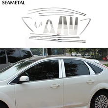 For Ford Focus 2 MK2 Sedan Hatchback 2005 2006-2010 2011 2012 Car Window Strip Molding Trim Decoration Sequins Auto Accessories
