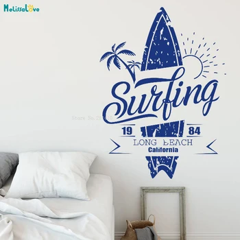 

Long Beach New Design Surfboard Wall Declas Surf Extreme Sports Home Decoration Self-adhesive Cool Vinyl Poster YT1761