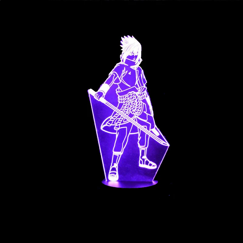 

7 Color Changing Led Kids Bedside Sasuke Modelling Lighting Fixtures 3D Visual Anime USB Desk Lamp Home Decor Naruto Night Light