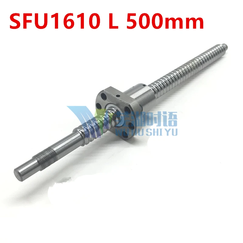 

NEW 16mm RM1610 Ball Screw Rolled ballscrew 1pcs SFU1610 L 500mm with 1pcs 1610 Flange single ballnut for CNC part