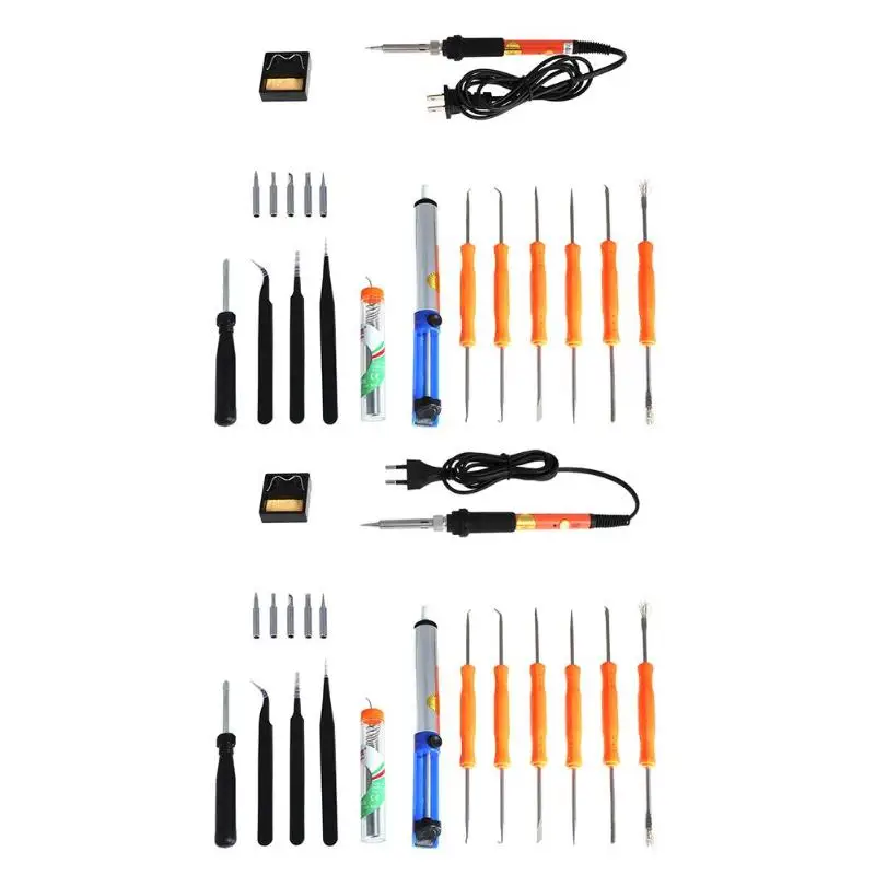 

Electric Soldering Irons Set Soldering Tool Kit Solder Welding Tweezers Suction Welder Heating Stand Repair Tool Kit
