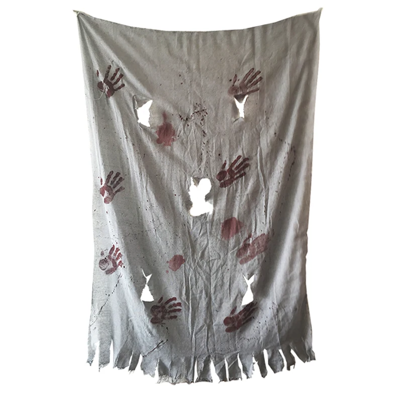 bloody hand printing door cover halloween terror door curtain haunted house escape horror props decorations