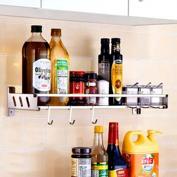 

304 stainless steel kitchen shelf wall-mounted perforated wall holds pendant seasoning supplies shelf LU5028