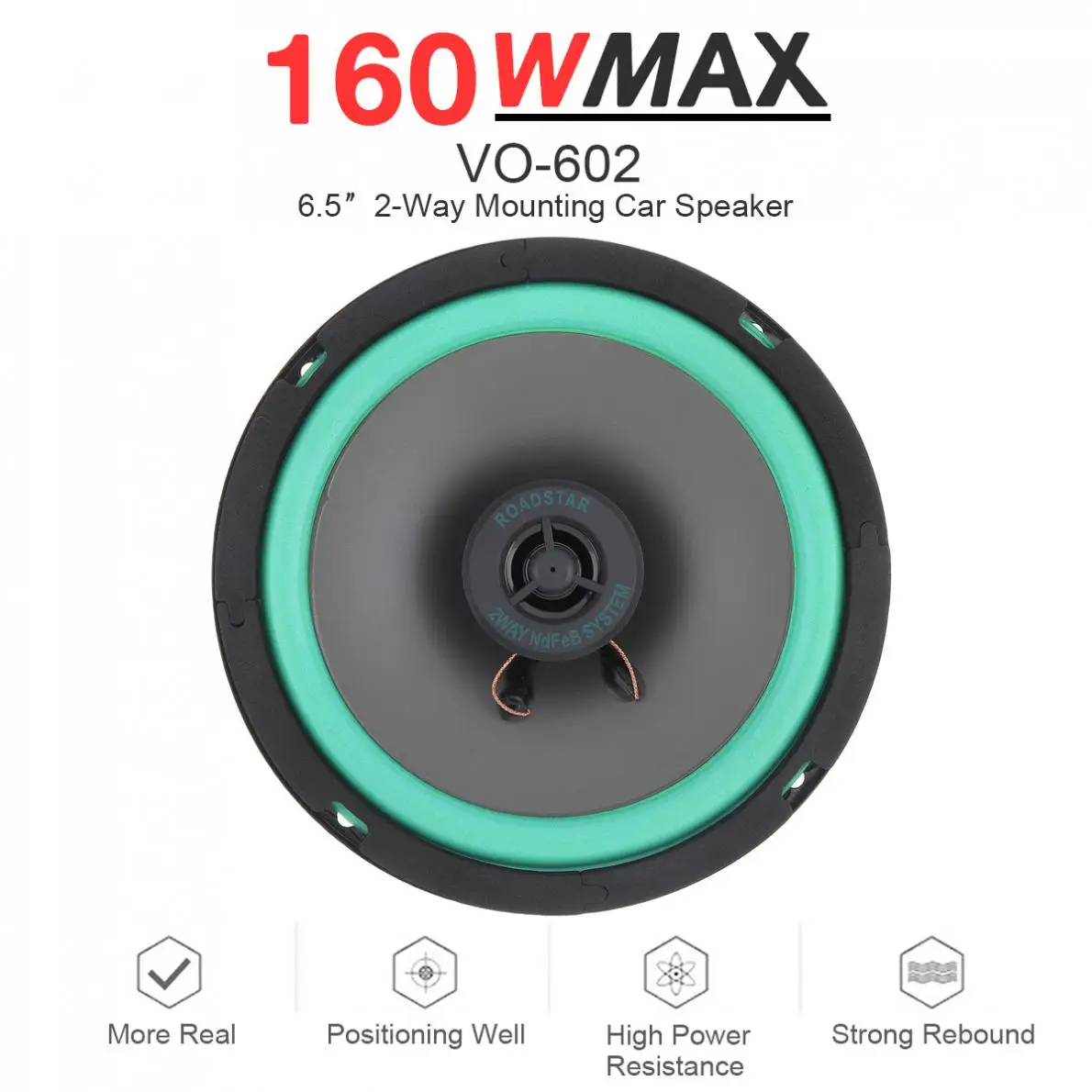 

1pcs 6.5 Inch 160W Universal Car HiFi Coaxial Speaker Vehicle Door Auto Audio Music Stereo Full Range Frequency Speakers