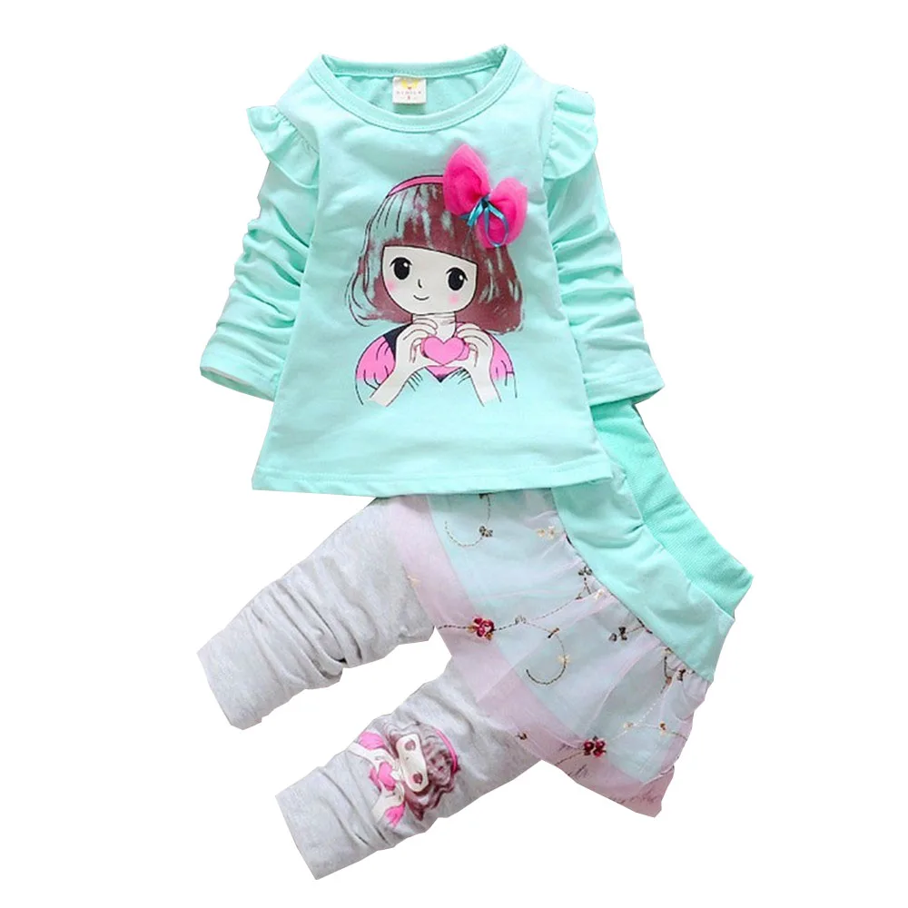 BibiCola Spring Autumn baby girls sport outfits child clothing set suit set children T-shirt +pants clothes sets kids 2 pcs BibiCola Spring Autumn baby girls sport outfits child clothing set suit set children T-shirt +pants clothes sets kids 2 pcs