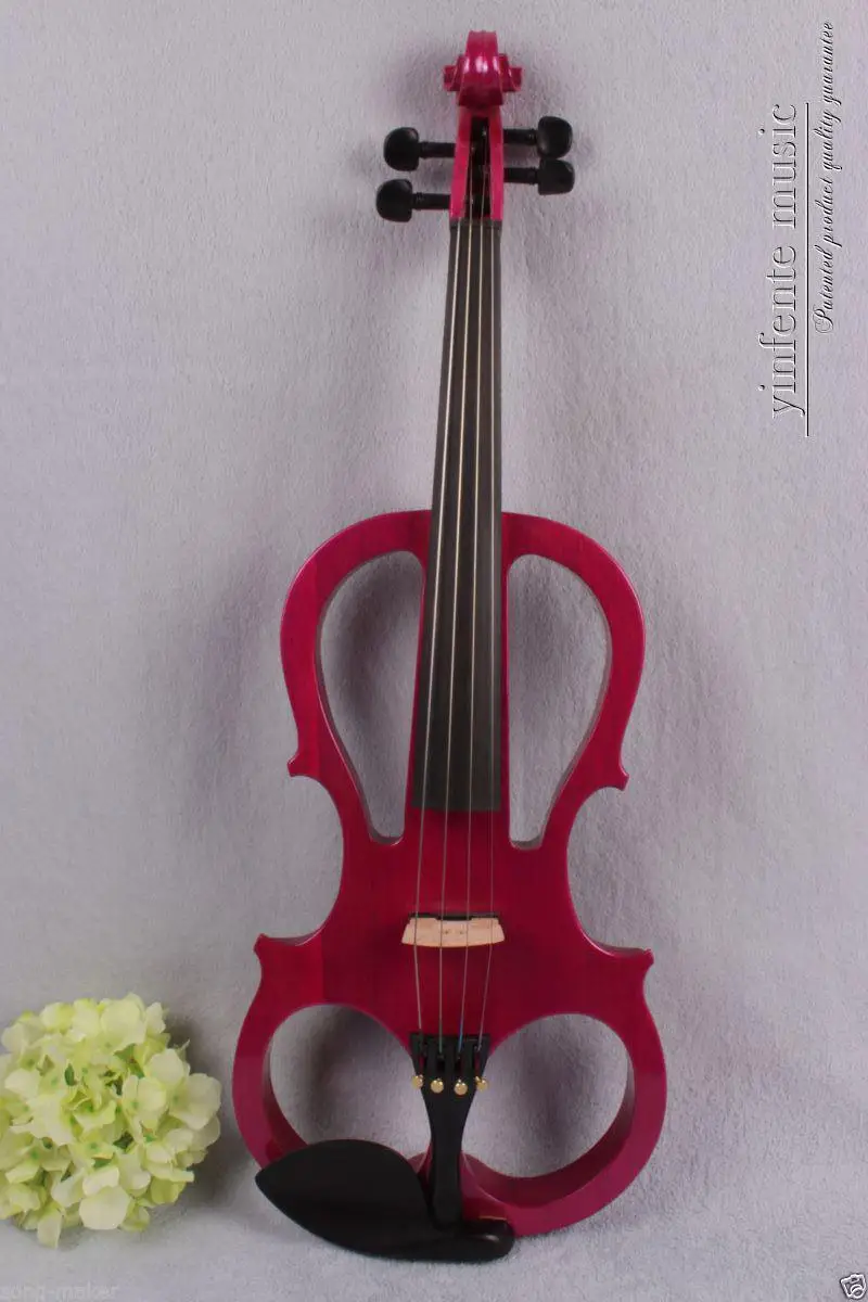 

Electric violin 4/4 Powerful Sound silent solid wood ebony parts red #1351