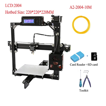 Anet A8 A6 A3S A2 E2 Высокая точность простота в эксплуатации 3d принтер алюминиевый 3d принтер напрямую с фабрики металлический дом Impresora 3d - Цвет: A2-2004-10M