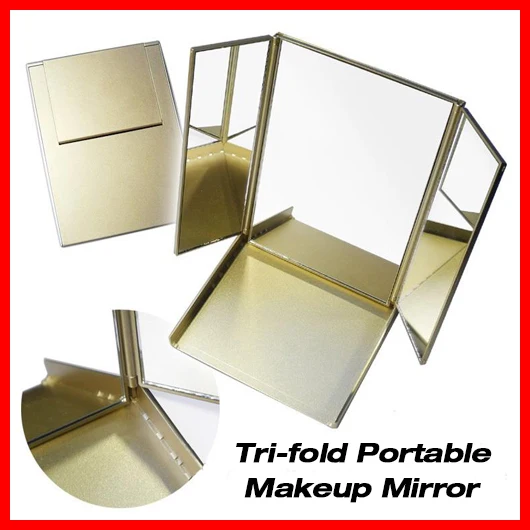 Portable Tri fold Makeup Mirror 3 Panel Professional Cosmetics Mirror