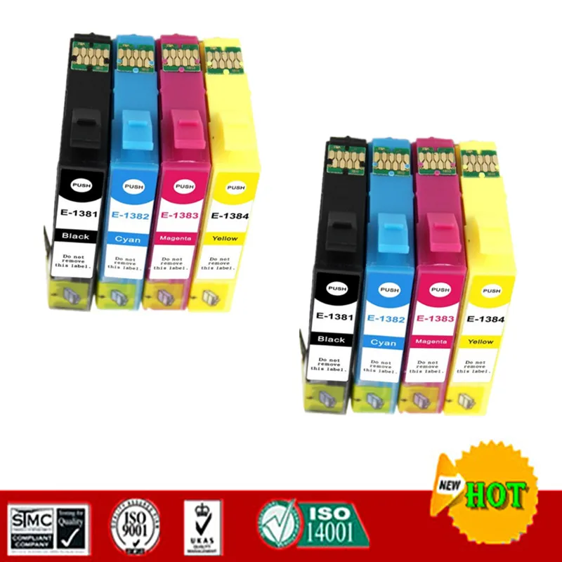 Совместимый чернильный картридж для T1381 T1381-T1384 Подходит для epson TX235W TX420W TX430W WF-60/320/325/525, TX320F/TX325F и т. д