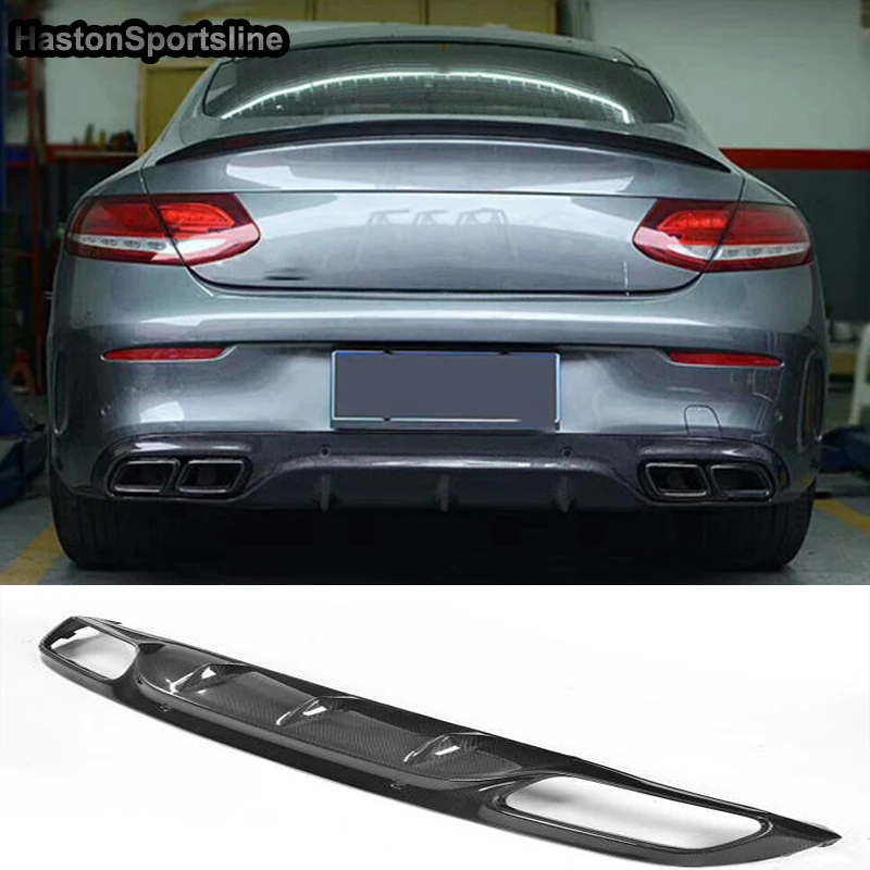 

W205 C63 AMG Coupe Carbon Fiber Car Rear Diffuser for Mercedes Benz W205 C63 AMG Sport Bumper 2Door 2015-2018