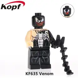 KF635 Super Heroes строительные блоки цифры Venom Spiderman Дэдпул Росомаха кирпичи Действие Модель Куклы для детей игрушки подарок
