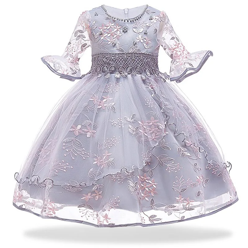 Новая детская одежда для мероприятий для вечеринок, фатиновые платья-пачки для крещения, детские платья принцессы для девочек, вечернее платье для малышей - Цвет: gray