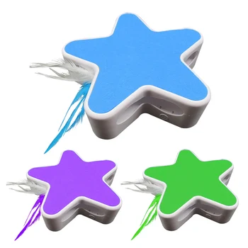 

Smart Interactivity Cats Toy Star Feather Cats Box 360 Degree Rotation Electric Funny Stick Pet Toy E2S