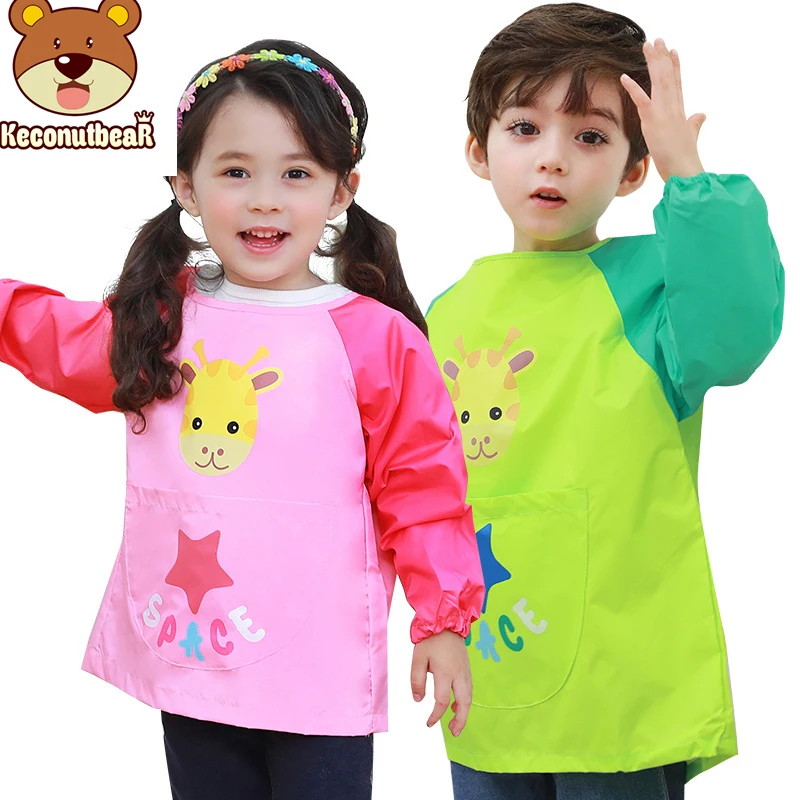 

0-12 Years Old Children Waterproof Long Sleeve Painting Cooking Apron School Smock Learning Education Aprons Toys Birthday Gift