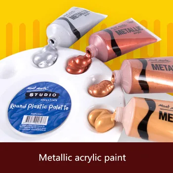 

4pcs/set 50ml Metallic Color Acrylic Paint for Textile Drawing Wall Hand Painted Shining Gel Painting Pigment