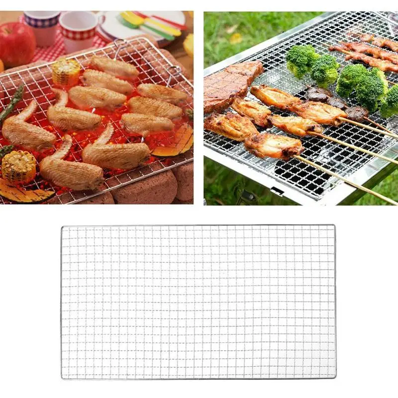 

Barbecue Meshes Square Shape Stainless Steel Barbecue Net Grill Net Outdoor BBQ Baking Rack Carbon Mesh Grill Pad