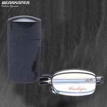 WEARKAPER, обновленные, анти-Blu-ray очки для чтения, для мужчин и женщин, складные, складные очки, металлические очки, Cinnabar flash, зеркальный чехол 1,25