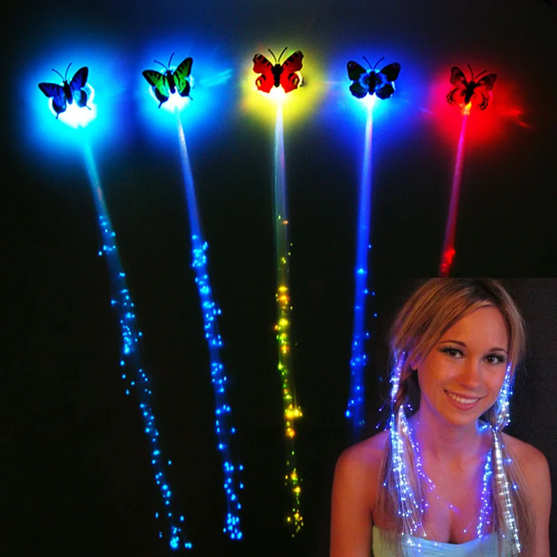 

Luminous Hair Braid toy Light Up Flash LED Party Hairpin Flash Light Emitting Braids Hair Fiber Pigtails Light-Up Toys