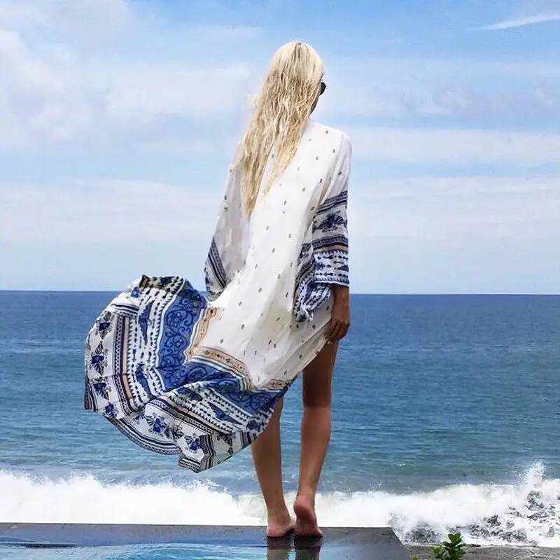 

New Summer Women Bathing Suit Sexy Boho Bikini Swimwear Cover Up Beach Long Dress