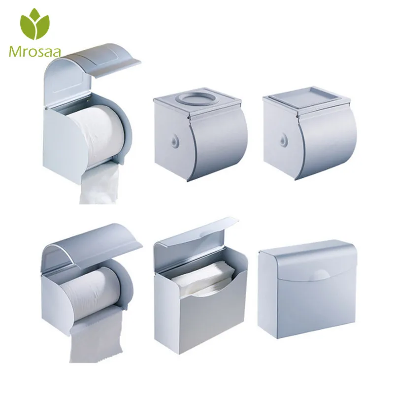 

Space Aluminum Postbox Type Toilet Paper Holder Case with Cover Roll Dispenser Bathroom Waterproof Tissue Box Roll Tissue Holder