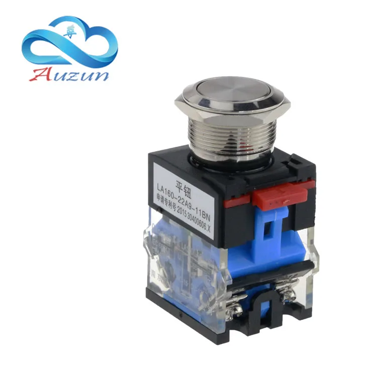 22 mm metal push button switch reset button 1 normally open normally