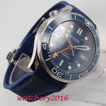 

Luxury Mens Watches Fashion Automatic Sapphire Glass Luminous date GMT Wristwatch Bliger rubber Strap Watch steel Case