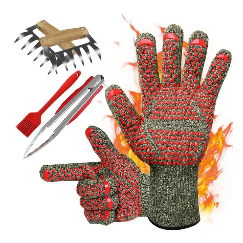 

1Pcs Fire Insulation Safety Gloves Heat Resistant Waterproof Microwave Oven Outdoor Barbecue Flame Proof Working Protection Tool