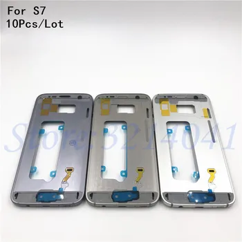 

10Pcs/L Middle Faceplate Frame For Samsung Galaxy S7 Single Card Mid Plate LCD Supporting Frame Bezel Housing Side Button