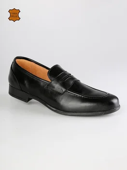 

FREETIME Spring Summer new man's formal soft leather shoes black simple cosy man's business leather shoes
